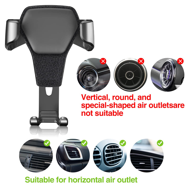 [Australia - AusPower] - Car Phone Mount Holder Air Vent Phone Holder Cell Phone Automobile Cradles Vehicle Hands Free Cell Phone Holder Car Leather Vent Phone Mount Car Accessories for All Smartphones (Black) Black 