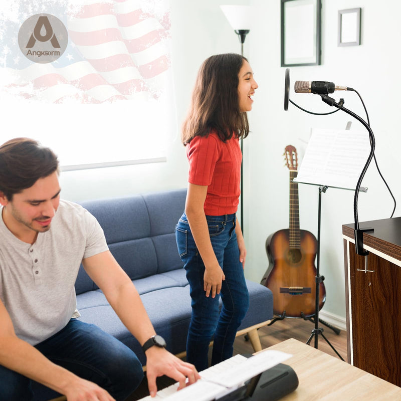 [Australia - AusPower] - Angksorm 24" Flexible Gooseneck Microphone Stand with Desk Clamp for Podcasting Streaming Radio Broadcast Studio 