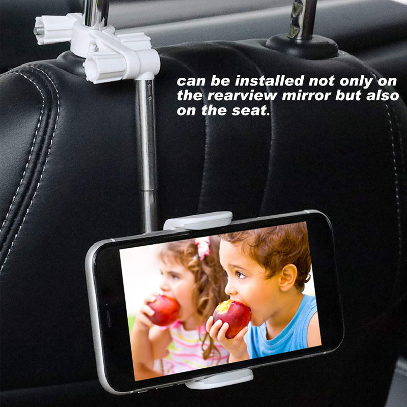 [Australia - AusPower] - Rear View Mirror Phone Mount, 360° Rotating Universal Rearview Mirror Phone Holder for Car, Adjustable for 70mm-100mm Width Phones Universal 4.0"- 6.1" Phone Holder Stand Car Headrest Mount - Green 