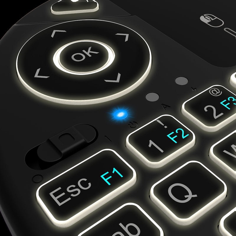 [Australia - AusPower] - Mini Wireless Keyboard,Rii i8X Portable 2.4GHz Wireless Keyboard with Touchpad Mouse, LED Backlit, Rechargable Li-ion Battery-Black 