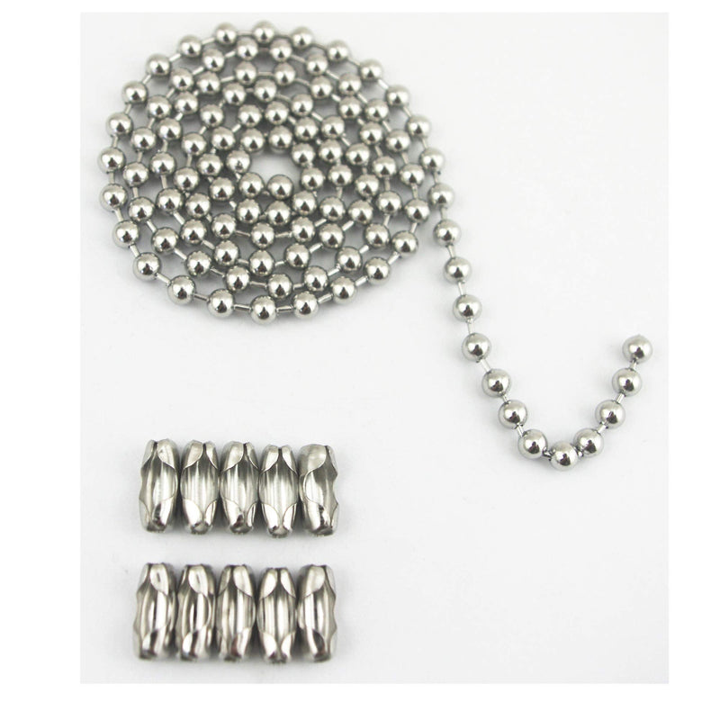 Stainless Steel Ball Chain W/ Connector (2.4mm Thickness / 30-inch Len – Beads & Jewellery