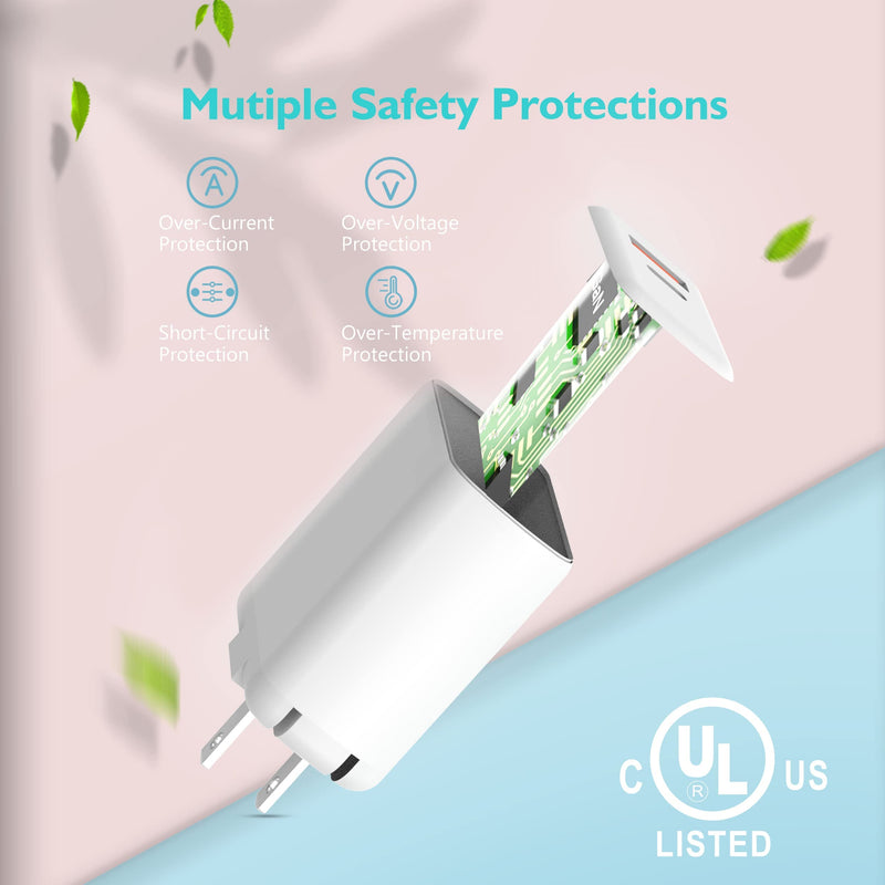 [Australia - AusPower] - 30W USB C Fast-Charger Fit for Google-Pixel-6-6-Pro Dual-Port Phone Watt PD Wall Type C Charging Power Supply Adapter Cord(Cable Not Included) 