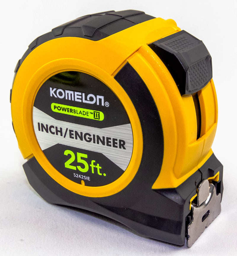 [Australia - AusPower] - Komelon 52425IE; 25' x 1.06" Powerblade II" Engineer Tape Measure; Yellow/Black 
