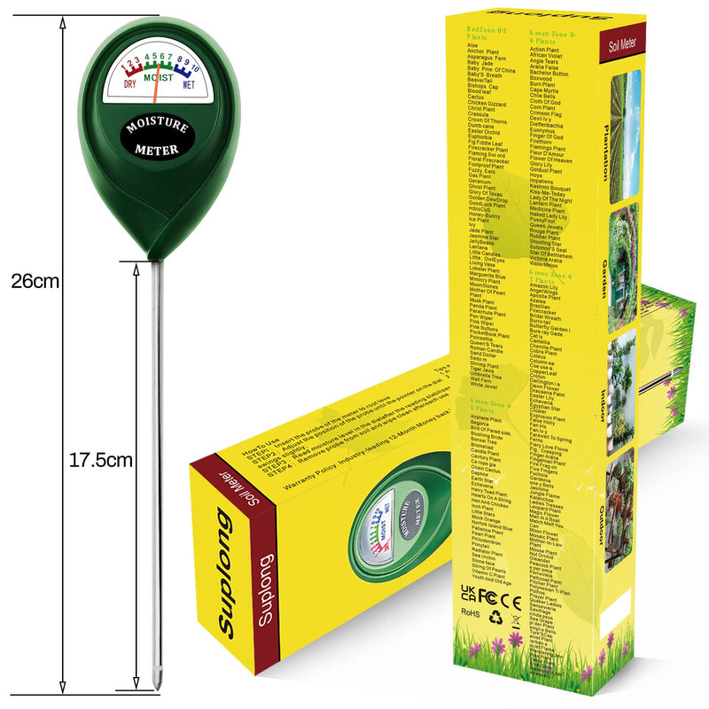 [Australia - AusPower] - Moisture Meter,Soil Moisture Meter Plant Water Meter, Hygrometer Moisture Sensor for Garden, Farm, Lawn Plants Indoor & Outdoor(No Battery Needed) 