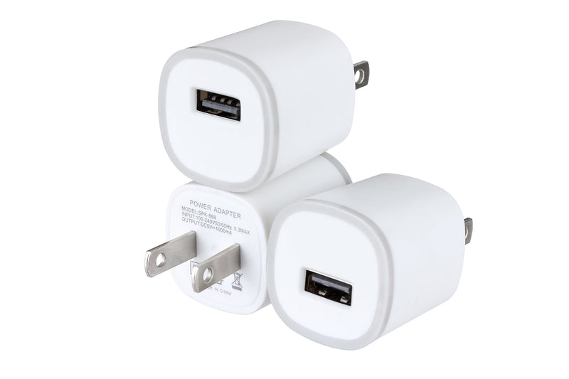 [Australia - AusPower] - Spark Electronics Rapid Speed [Matte White] Tapered Universal USB Power Adapter Wall Charger Compatible with Apple iPhone 7 7 Plus 6 6S Plus 5 s C Samsung Galaxy S7/S6 Edge Note Nokia … (3PC White) 3PC White 