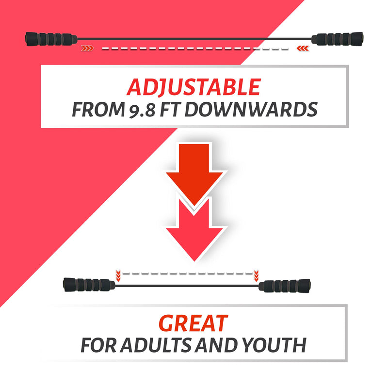 [Australia - AusPower] - Limm Adjustable Jump Rope for Workout - All-Purpose Exercise Jump Rope Kids & Adults Love with Tangle-Free, Comfortable Foam Handles - Best Slimming, Cardio & Endurance Training Black 