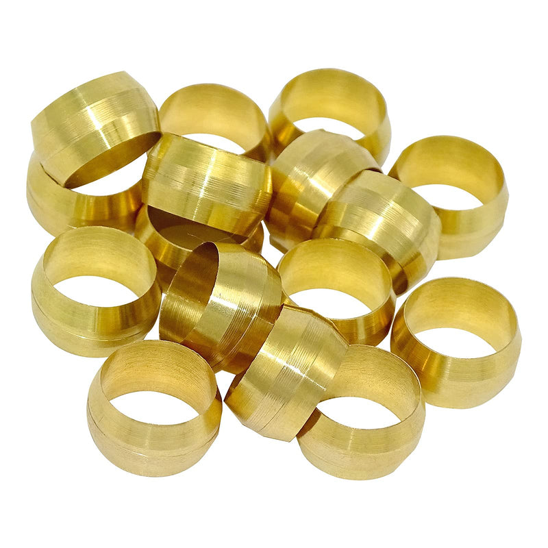 [Australia - AusPower] - XmucTech, 200PCS Brass Compression Fitting Ferrule Sleeve, 5 Sizes OD（316In 14In 516In 38In 12In) Assortment Kit 