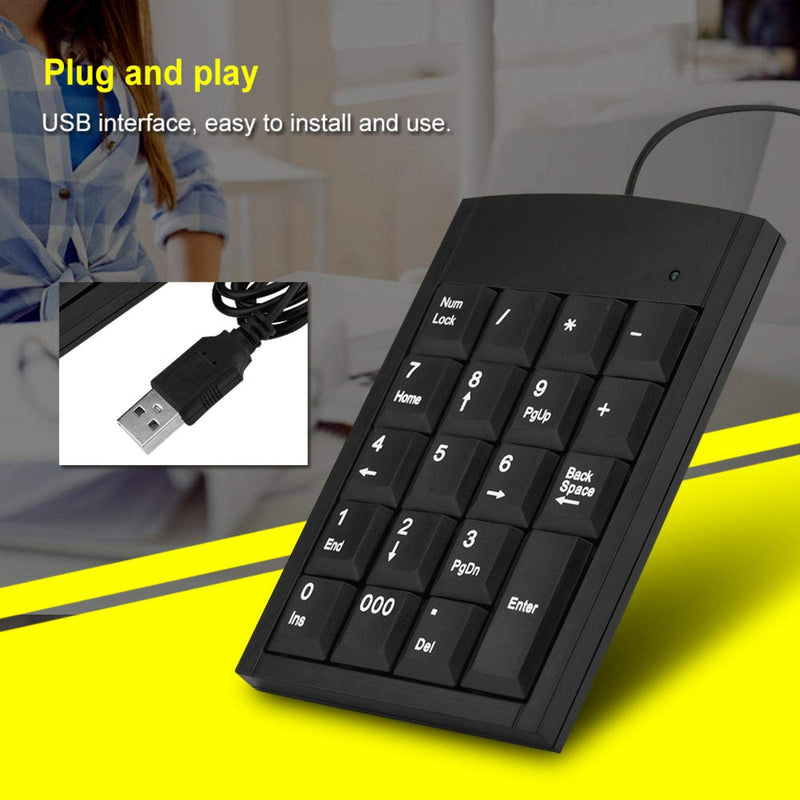[Australia - AusPower] - USB Numeric Keypad, Portable Slim Mini Number Pad for Laptop Desktop Computer PC, Full Size 19 Key, Big Print Letters, for Windows 7/8/9/10/for iOS/for Android 