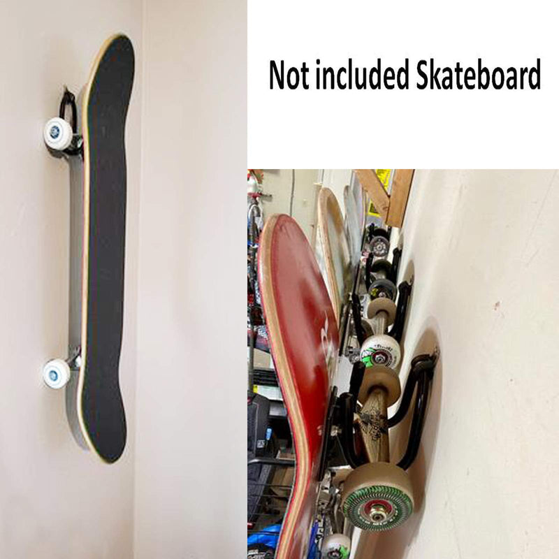 [Australia - AusPower] - Pmsanzay Skateboard Wall Mount Wall Hanger Rack Storage Display Holder - for Storage Your Skateboard or Longboard and Helmet - Easy to Install - Hold up to 20 KG. (40LBS) - 2/PK 
