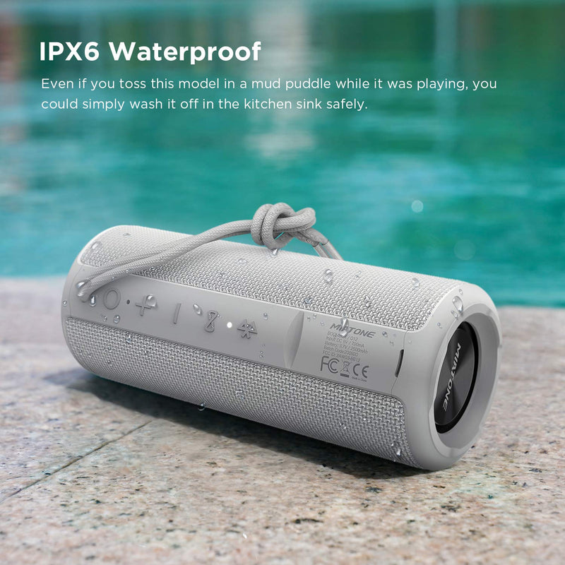 [Australia - AusPower] - MIATONE Outdoor Portable Bluetooth Wireless Speaker Waterproof - Grey 