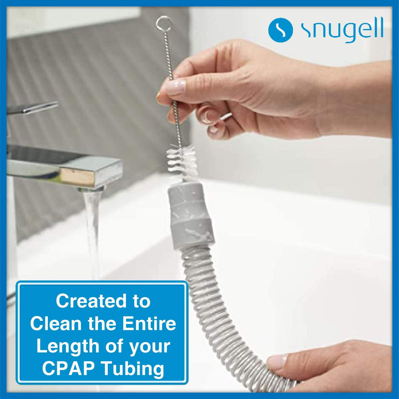 [Australia - AusPower] - CPAP Tube Cleaning Brush by Snugell™ | Tube and CPAP Mask Cleaning Brush | Standard 22mm Tubing Diameter | Clean Exterior and Interior of Tubing and Mask | Flexible Brush (84 in) | Handy Brush (7 in) 