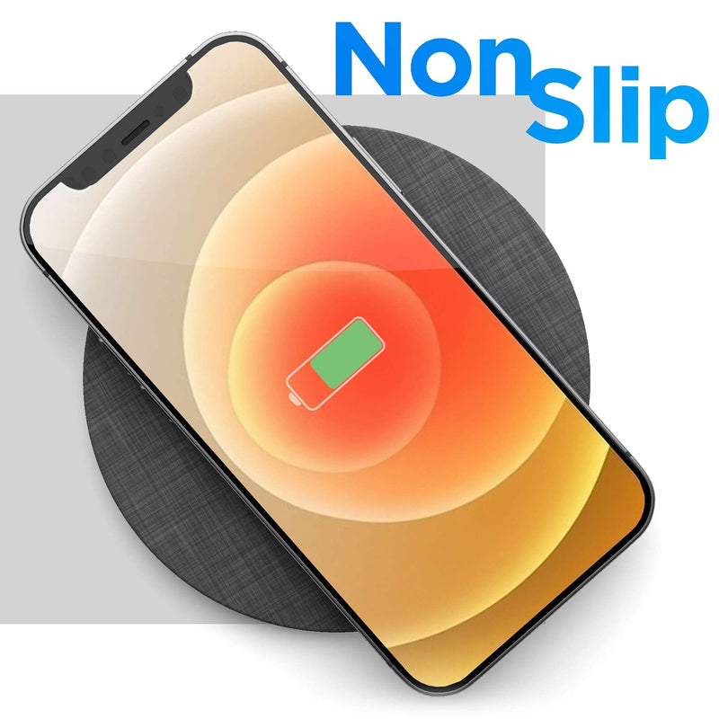 [Australia - AusPower] - Wireless Charger Compatible with iPhone 13 / Pro Max/Mini/iPhone 12/11, Charging Qi Pad with Power Cable, 15W Fast Charge Compatible (No AC Adapter) Space Gray 