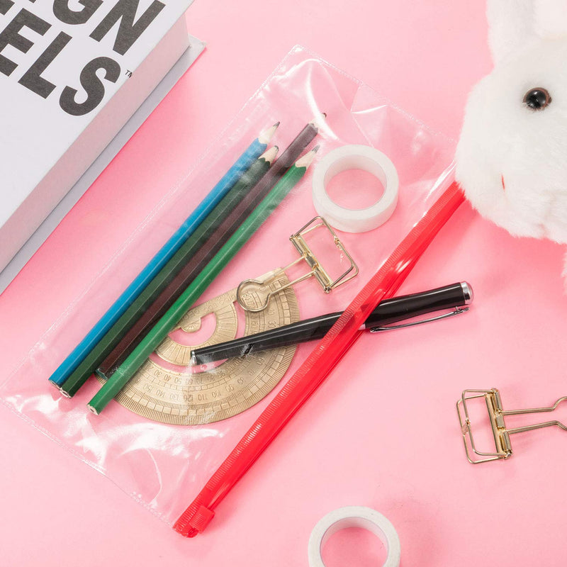 [Australia - AusPower] - 50 Pieces Zip Plastic Envelopes File Bag Bill Bag Pencil Case Letter Size (5 Colors) 