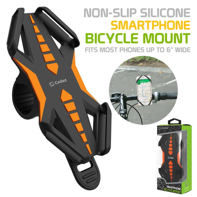 [Australia - AusPower] - Bike Phone Mount, Universal Bicycle Holder Mount for Apple iPhone Xs/Max/Xr/X/8/8 Plus Samsung Note 9/8/5 Galaxy S9/S9 Plus/S8/S8 Plus/S7 Motorola Z3 Play/Moto G6/X4/Z2 Force/Z2 Play/Z Droid Orange 