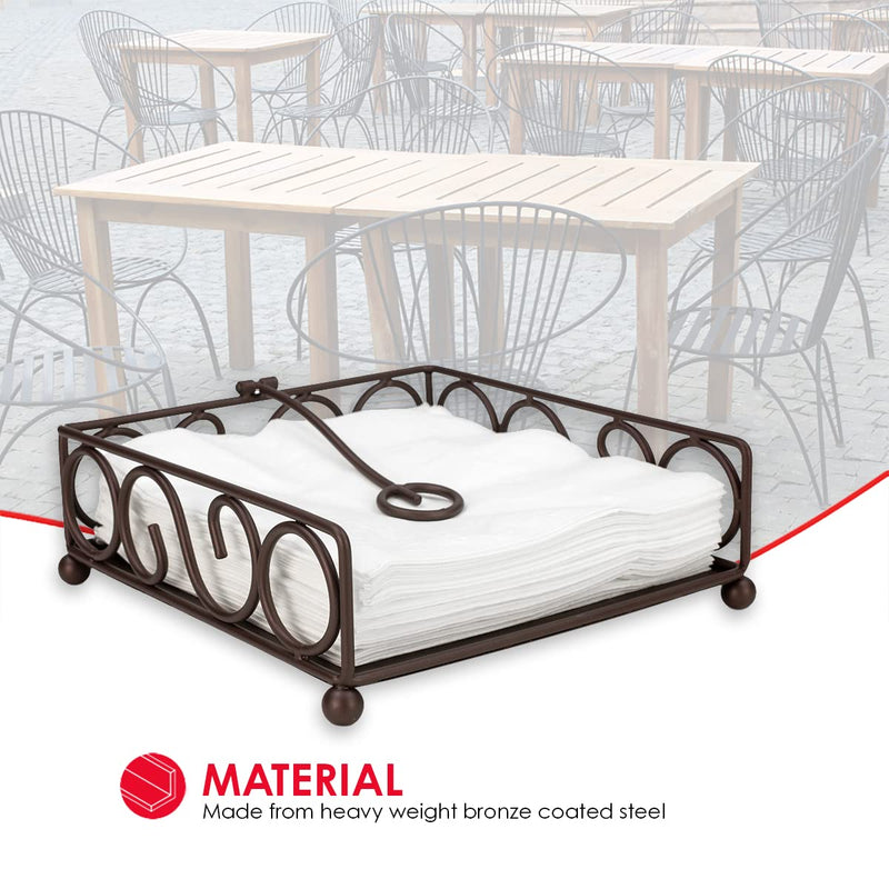 [Australia - AusPower] - Home Basics Scroll Collection Bronze Flat Napkin Holder 