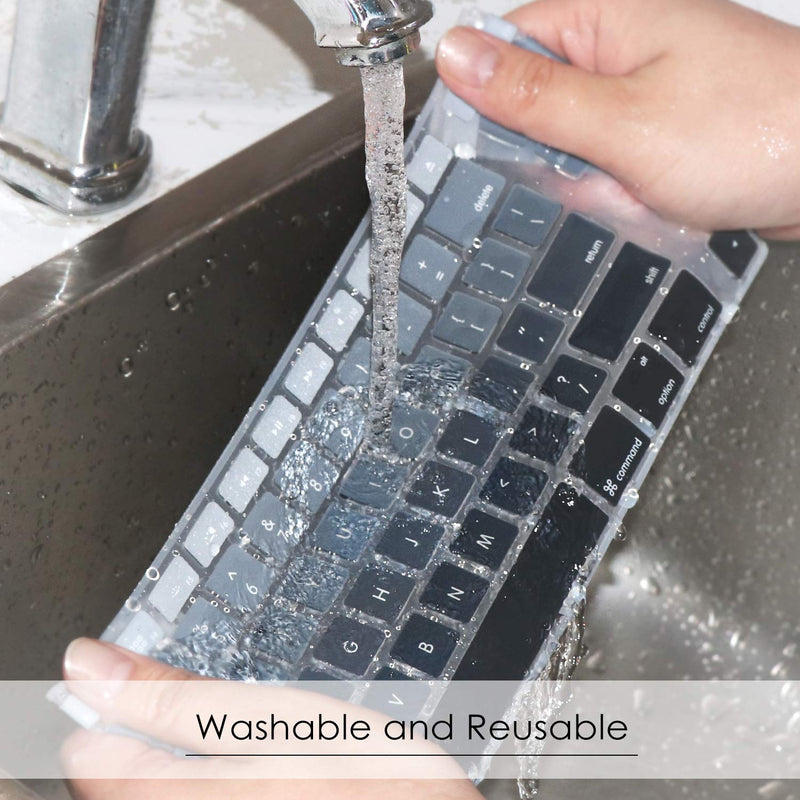 [Australia - AusPower] - Allinside Ombre Grey Keyboard Cover for iMac Wired USB Keyboard A1243 MB110LL/B A1243: Rectangle Keys at First Line 03 Ombre Gray 