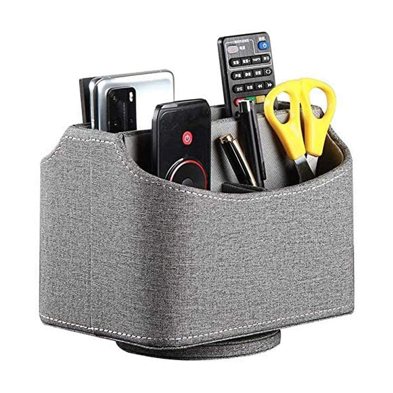 [Australia - AusPower] - Desktop multifunctional leather pen holder, business office stationery storage box with business card pen holder, leather desk storage box with 4 compartments, card/pen/pencil/cell phone holder office supplies holder, desktop remote control, home and d... 