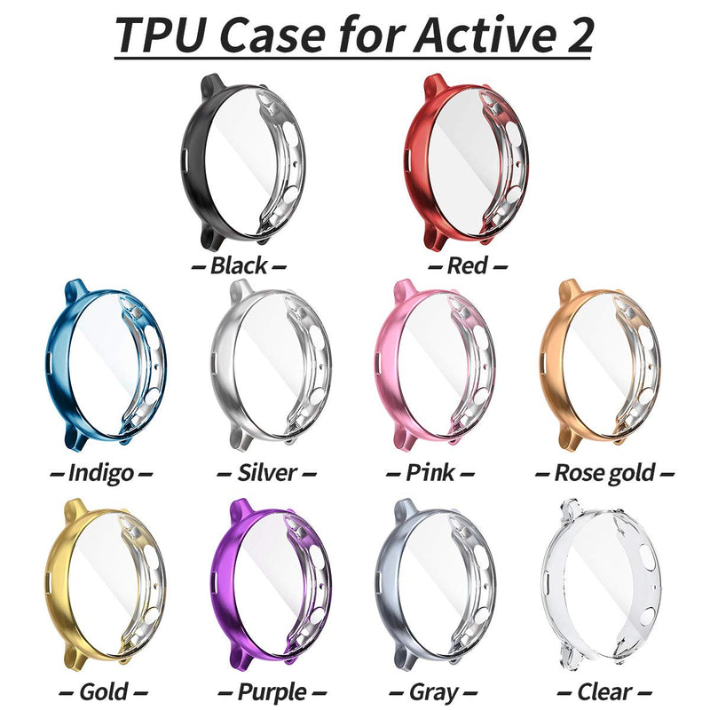 [Australia - AusPower] - Case Compatible with Galaxy Watch Active 2 (Not Galaxy Watch 4) Full Cover Case Screen Protector Soft Plated TPU Scratch Resistant Slim Cover for Galaxy Watch Active 2 40mm (10-Pack, 40mm) 10-Pack 