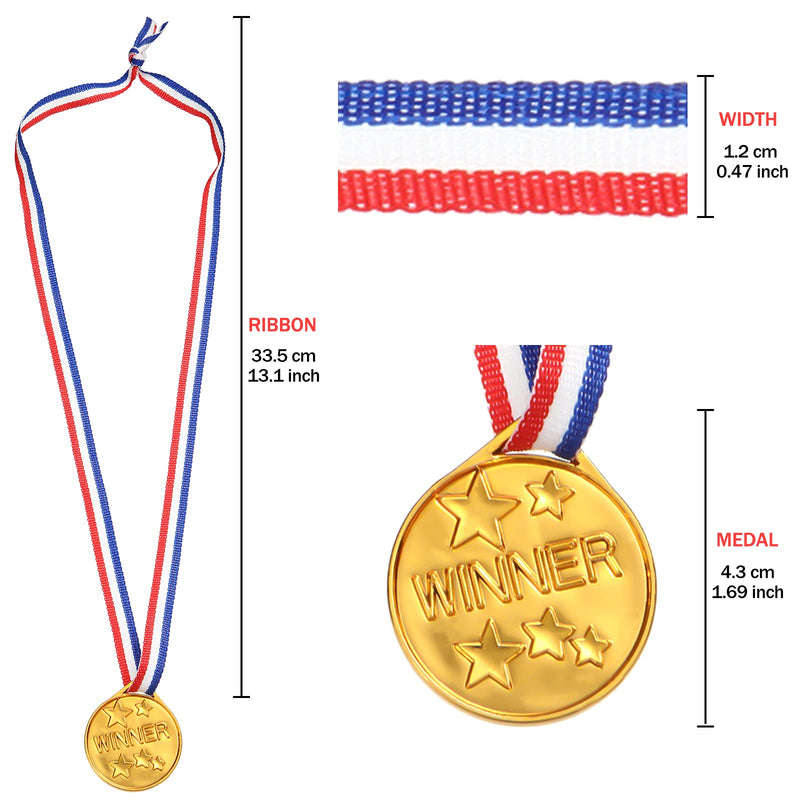 [Australia - AusPower] - Gejoy 30 Pieces Gold Plastic Winner Award Medals, Winner Award Medals, Olympic Style Metal Winner Awards for Sports, Competition, Talent Show, Spelling Bee, Gymnastic Birthday Party Favors 