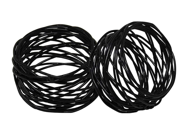 [Australia - AusPower] - Kaizen Casa Handmade Decorations Black Napkin Rings Set of 12 Metal Mesh for Weddings Dinner Parties or Every Day Use (Black, 12) 