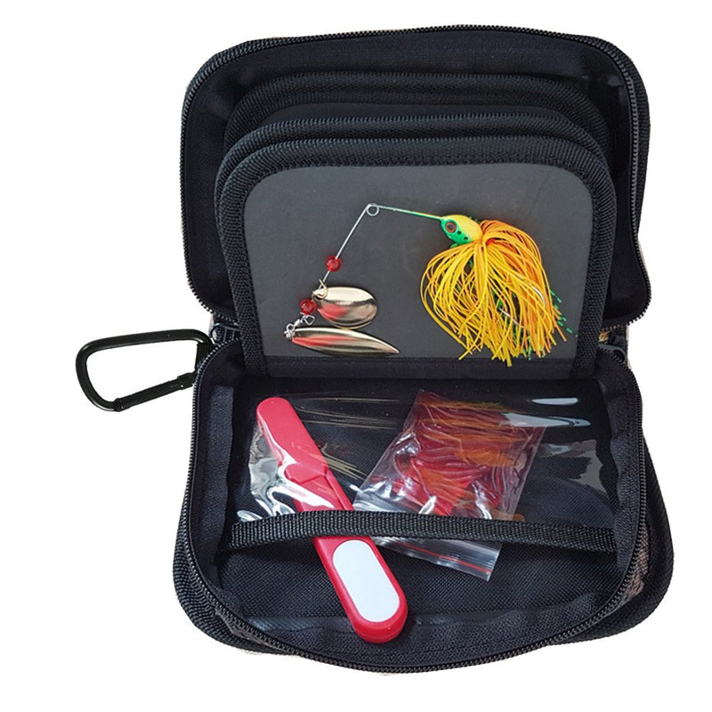 [Australia - AusPower] - Kylebooker Fishing Lure Storage Bag Spinner Baits Wallet Case Black 