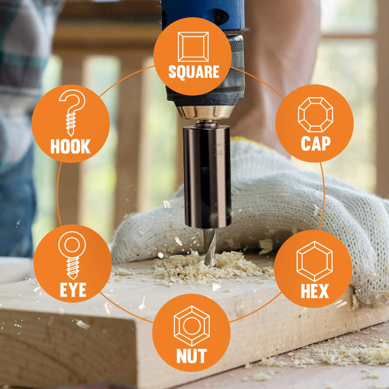 [Australia - AusPower] - Universal Socket Tool Gift for Men, Super Grip Socket Set Fits Standard 1/4''-3/4'' with Multi-Function Power Drill Adapter, Christmas Stocking Stuffers for Men Him Dad Husband Boyfriend Her (Black*1) 