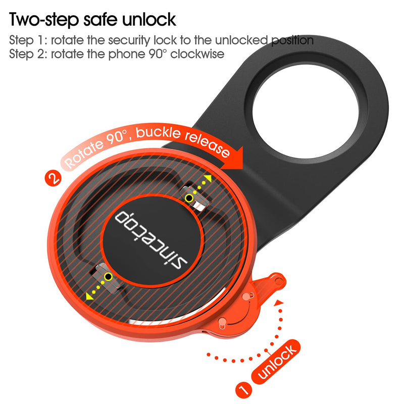 [Australia - AusPower] - Bike Phone Mount,Mountain Bicycle Cell Phone Holder,Universal Aluminum Handlebar Stem Phone Clamp,Cycling Mobile Phone Clip,MTB Road Bike Quick Attach/Release for iPhone Samsung Galaxy Google-Orange 【1st Gen】Stem Mount-Orange 