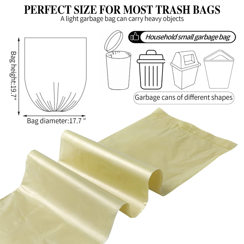 [Australia - AusPower] - 5 Rolls Small Trash Bags - 100 Counts Clear 4 Gallon Small Garbage Bags for home office kitchen Trash Can Bathroom Bedroom（Golden） Golden 
