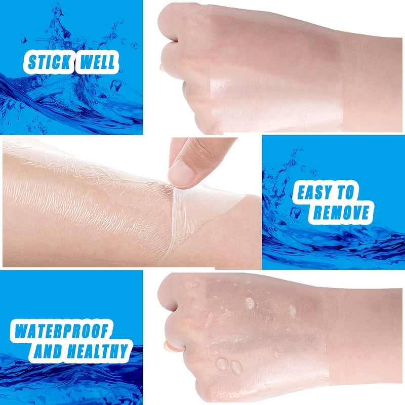 [Australia - AusPower] - 4 Rolls Transparent Stretch Adhesive Bandages Waterproof Clear Bandage Protective Adhesive Bandages Dressing Tape (6 Inch x 5.47 Yard) 6 Inch x 5.47 yard 