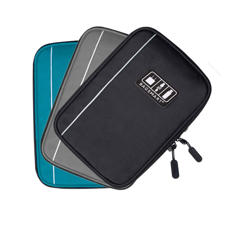 [Australia - AusPower] - BAGSMART Electronic Organizer Travel Universal Cable Organizer Electronics Accessories Cases for Cable, Charger, Phone, USB, SD Card, Dark Blue 