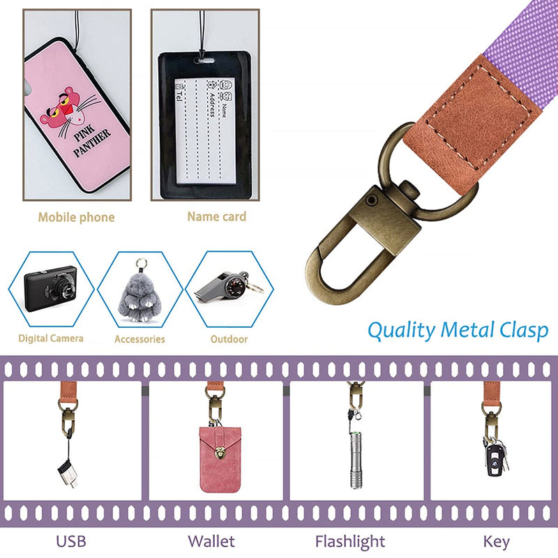 [Australia - AusPower] - Dracool for Mobile Phone Lanyard 2 Pack Phone Charms Neck Nylon Wrist Strap Keychain Chain Safety Universal Crossbody with Transparent Patch for iPhone/Samsung/Google/LG Most Smartphones Case - Purple 
