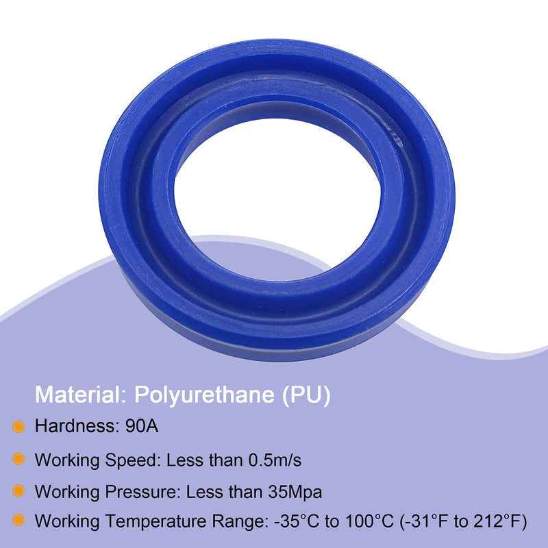 [Australia - AusPower] - MECCANIXITY UN Radial Shaft Seal 22mm ID x 35mm OD x 6mm Width PU Oil Seal, Blue Pack of 5 22x35x6mm 