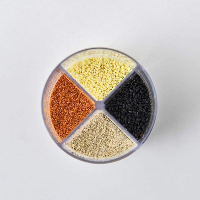 [Australia - AusPower] - 4-Cell Short Spice Shaker Jars Bottles, 5.41oz Cylindrical Empty Plastic Spice Containers- 4Pack 