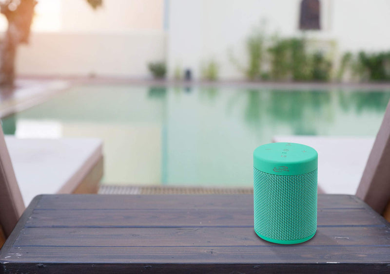 [Australia - AusPower] - iLive Waterproof Fabric Wireless Speaker, 2.56 x 2.56 x 3.4 Inches, Built-in Rechargeable Battery, Turquoise (ISBW108TQ) 