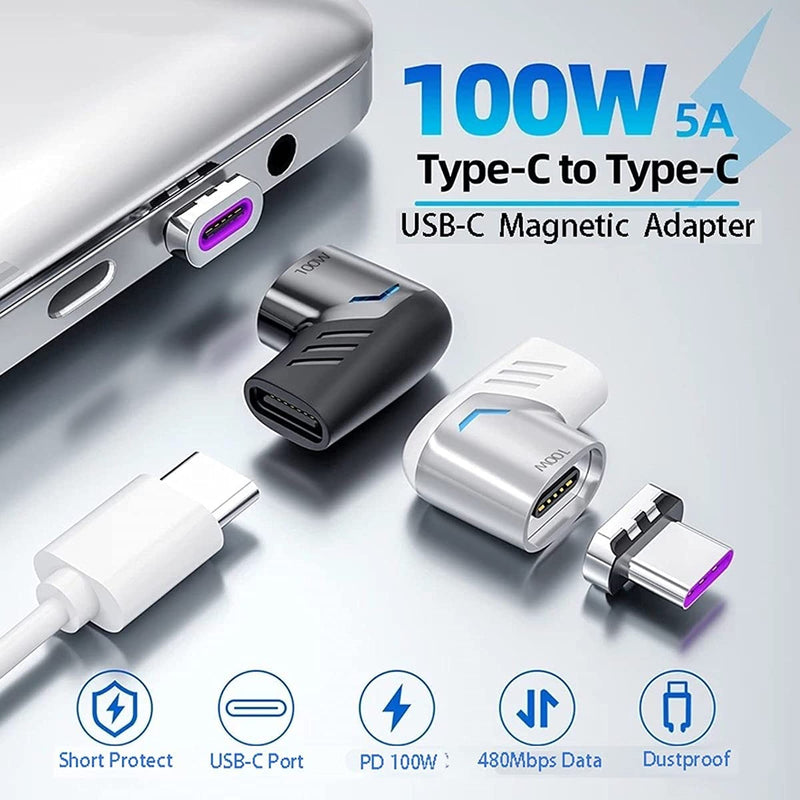 [Australia - AusPower] - USB C Magnetic Adapter,(3 Pack) Magnetic USB C Adapter,PD 100W Quick Charge,480Mbps Data Transfer,Compatible with MacBook,USB C Devices USB 2.0 3 Pack 