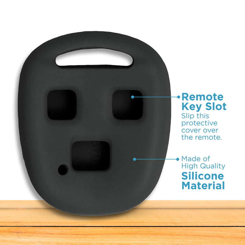 [Australia - AusPower] - Keyless2Go Replacement for New Silicone Cover Protective Case for Remote Keys with FCC HYQ1512V N1412BBB HYQ12BBT - Black 