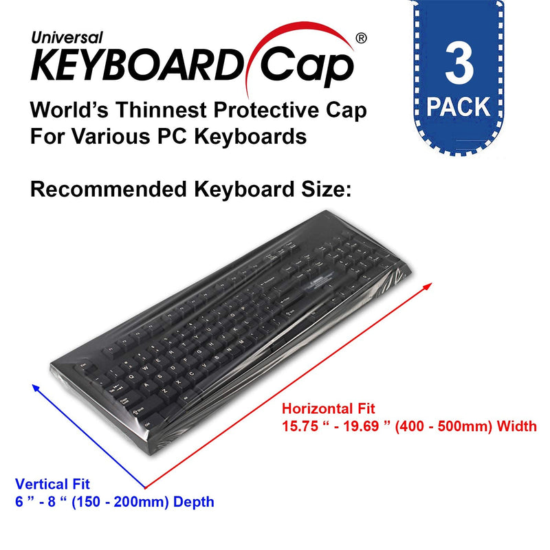 [Australia - AusPower] - Green Onions Supply[3 Pack] Universal Fully Covered Flat Style 0.025mm Wipeable Superb Tactile Feeling Waterproof Anti-Dust Keyboard Cap Cover for Desktop Keyboard with Numeric Hospital/Dentist Use 