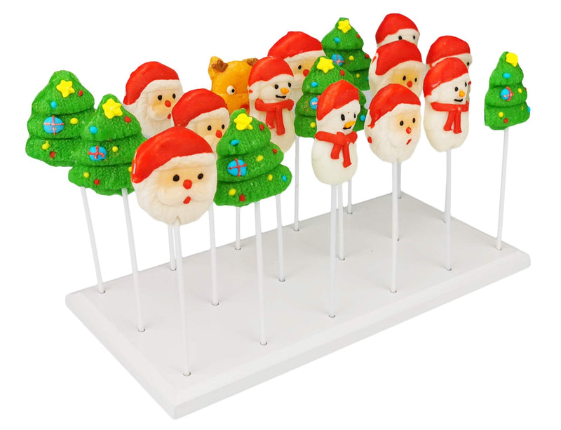 [Australia - AusPower] - Wood Cake Pop Stand Display - 18 Hole Lollipop Holder, Candy or Sucker Stand for Dessert Table of Wedding, Shower, Birthday Party, White - Fit 5/32" (4mm) Lollipop Sticks 