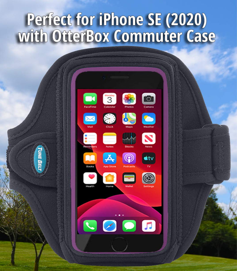 [Australia - AusPower] - Tune Belt AB88 Cell Phone Running Armband Holder, Pocket Size fits OtterBox Commuter or Similar Case for iPhone 12/13 Mini, SE 2020 and iPhone X/XS, Water Resistant (Black) 