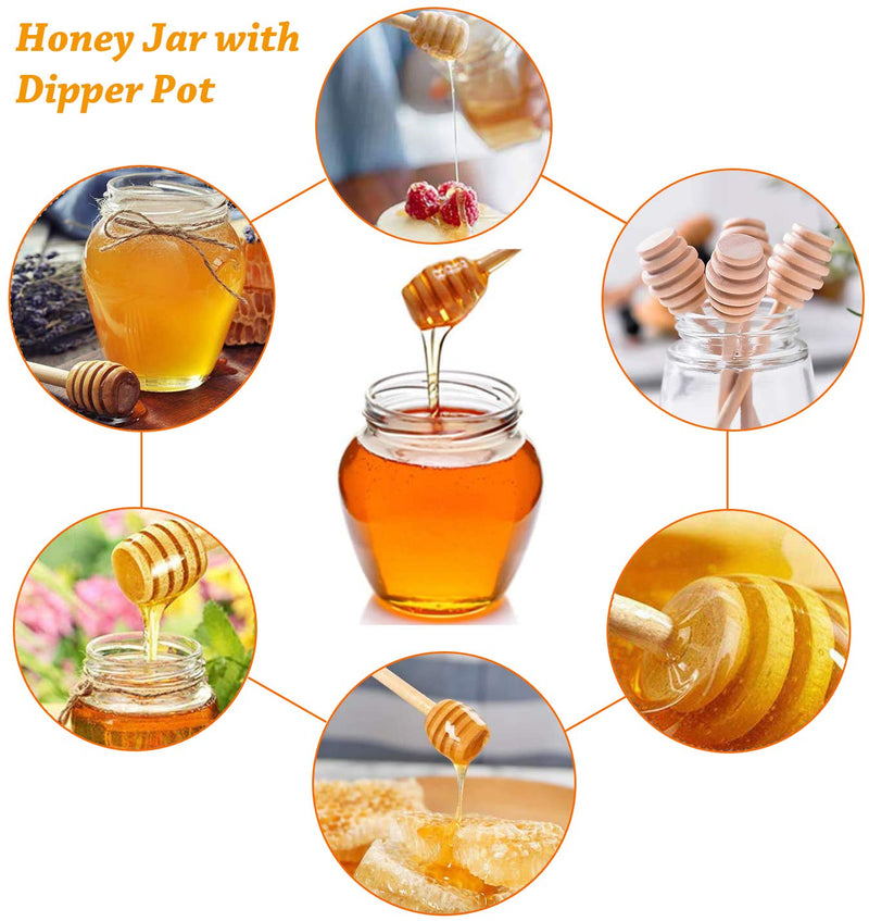 [Australia - AusPower] - Premium 50-Pack 3 Inch Mini Wooden Honey Dipper Stick, Individually Wrapped,Pefect for Wedding Shower Party Favors Honey Jar spoon or Honey Wands mini 50PACK 