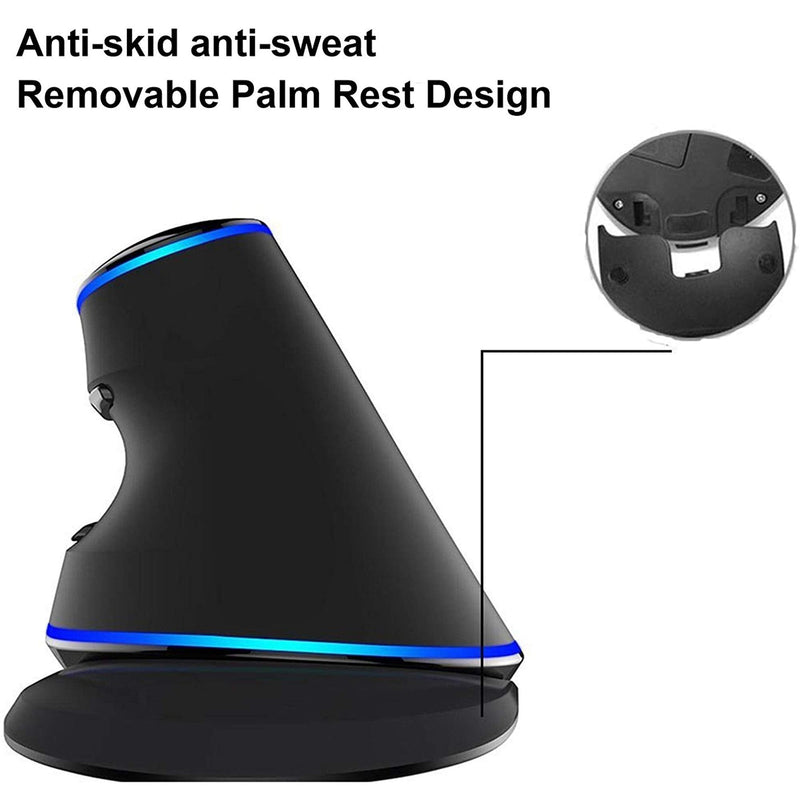 [Australia - AusPower] - J-Tech Digital Wired Ergonomic Vertical USB Mouse with Adjustable Sensitivity (600/1000/1600 DPI), Scroll Endurance, Removable Palm Rest & Thumb Buttons [V628] 