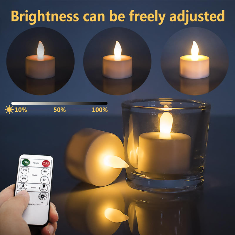 [Australia - AusPower] - Rechargeable Tea Lights,Flameless LED Candles with Remote Timer,Battery Operated Tea Lights Flickering Votive Candles,for Home Restaurant,Holiday Party,Seasonal Halloween Decorations,6 Pack 
