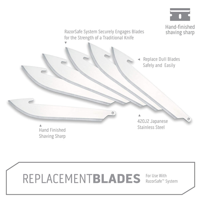 [Australia - AusPower] - Outdoor Edge 3.5" RazorSafe Replacement Sharp-Point Knife Blades, 24 Piece Value Pack 3.5" Drop-Point 