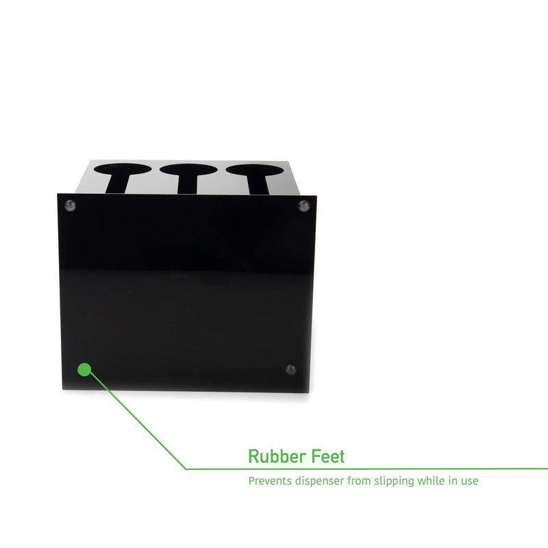 [Australia - AusPower] - Mind Reader 3 Compartment Plastic Utensil Dispenser, Cutlery Organizer, Plasticware Sorter for Restaurant, Diner, Picnics, Black 