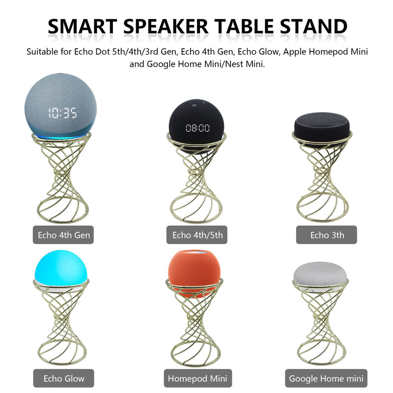 [Australia - AusPower] - Dutiplus Smart Speaker Table Stand Decorative Holder for Echo Dot 3rd/4th/5th Gen, Echo 4th/5th Gen, Echo Glow, Apple Homepod Mini and Google Home Mini/Nest Mini (Bronze) Bronze 