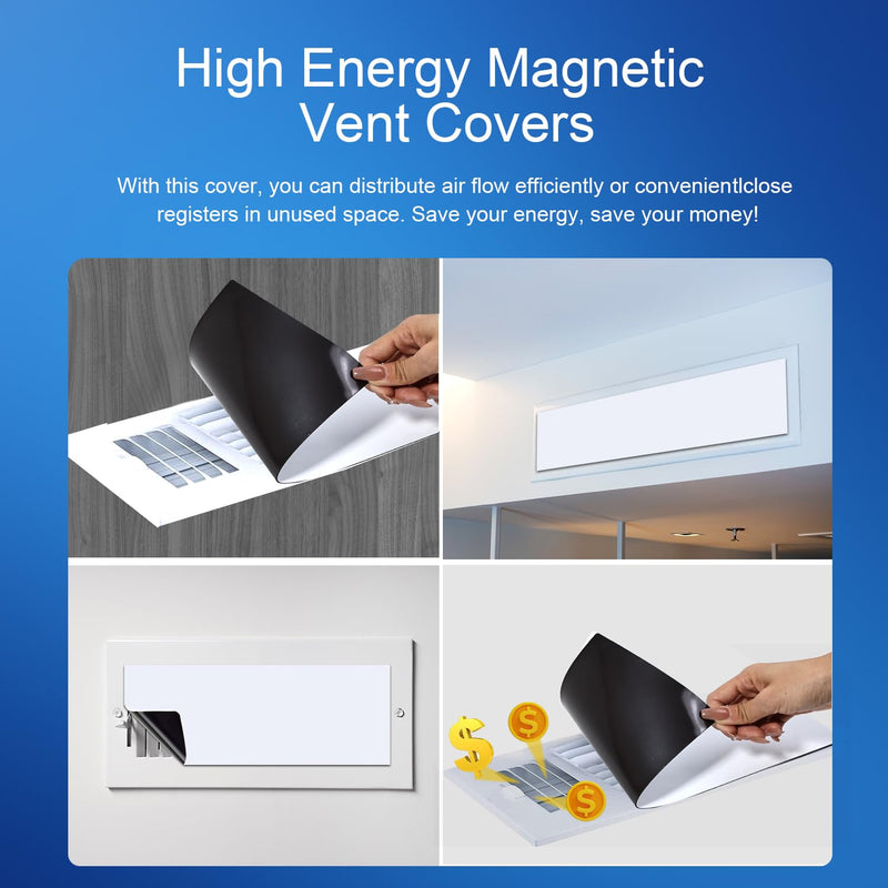 [Australia - AusPower] - 4 Pack Strong Magnetic Vent Covers for Home Ceiling,Magnet Cover Standard Air Registers - Floor,Wall,Home HVAC,Ac,Rv and Furnace Vents (5.5 * 12-4PACK) 5.5*12-4PACK 