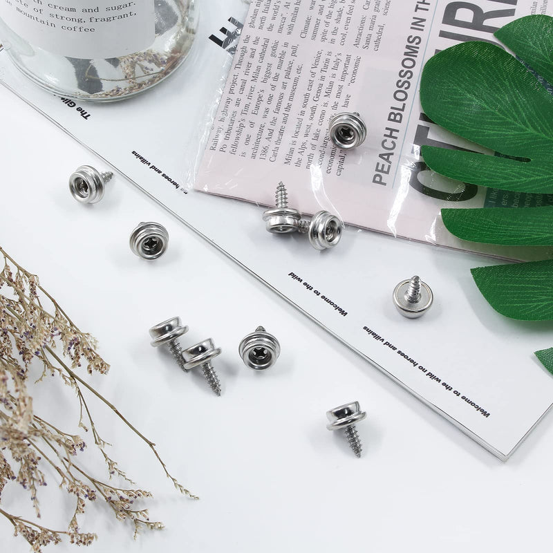 [Australia - AusPower] - Moicstiy 30Pcs 3/8 Inch Stainless Steel Screws Snaps, Fastener Screw Snaps Marine Grade Boat Canvas Snaps for DIY Cover Furniture 3/8" Screw (30Pcs) 