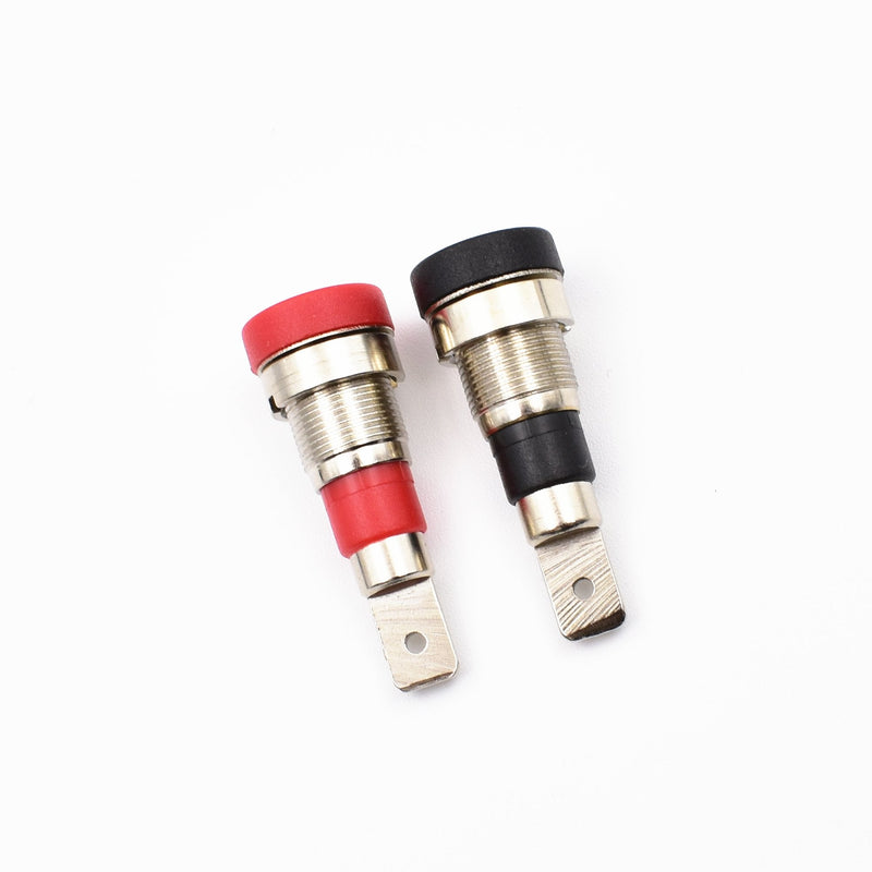 [Australia - AusPower] - 10Pcs Black and Red 4mm Banana Jack Socket Female Adapter Panel Mount Binding Post for 4mm Banana Plug Connectors 