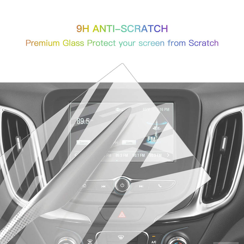[Australia - AusPower] - Screen Protector Foils for 2018-2020 Equinox Navigation Display Tempered Glass 9H Hardness Anti Glare & Scratch HD Clear Chevrolet LCD GPS Touch Screen Protective Film (7In) 7In 