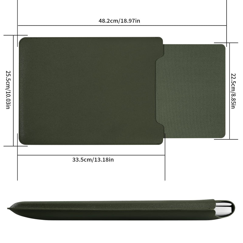[Australia - AusPower] - 13.3-14" Laptop Sleeve, Padded Laptop Case, Thin Portable Versatile Laptop Case Bag Compatible with Laptop 2022 Pro 14 inch/2015 Pro 13.3 inch/2015 Air 13.3 inch (Dark Green) Dark green 